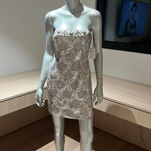Niteline sequin strapless dress NWT